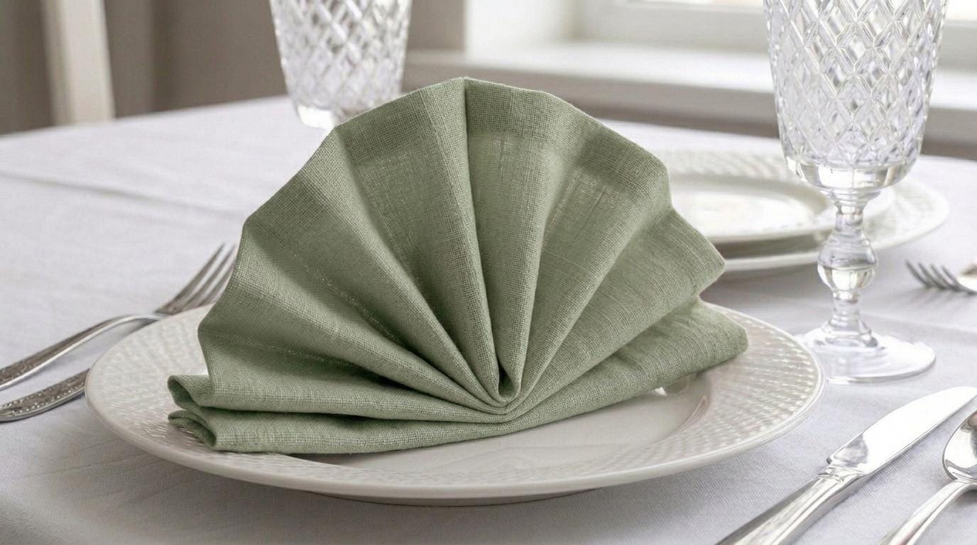 Elegant Olive Linen Napkins