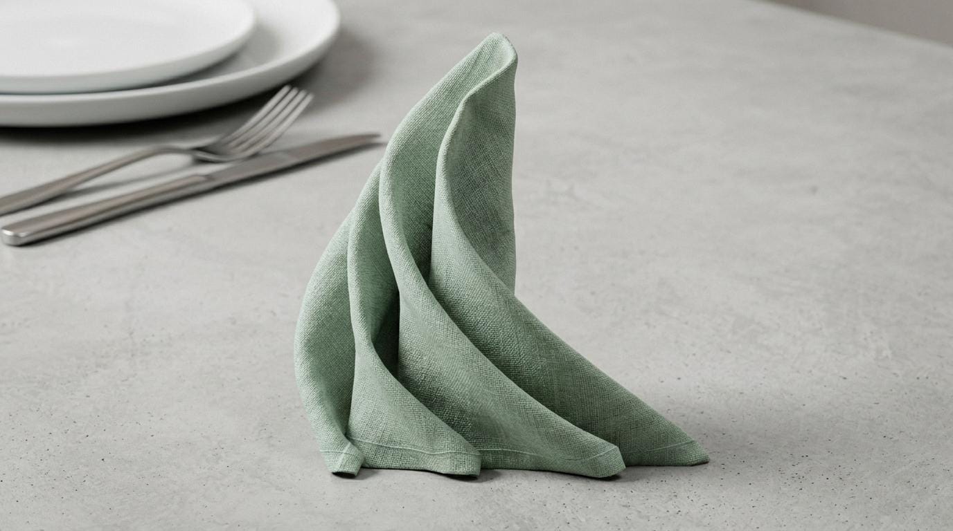 Rustic Dusty Seafoam Linen Napkins