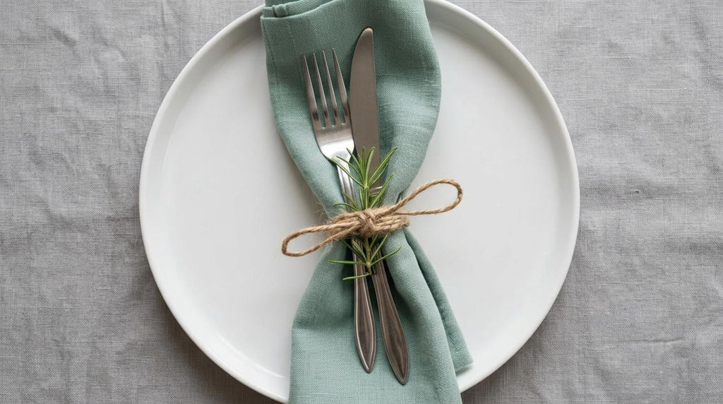 Rustic Dusty Seafoam Linen Napkins