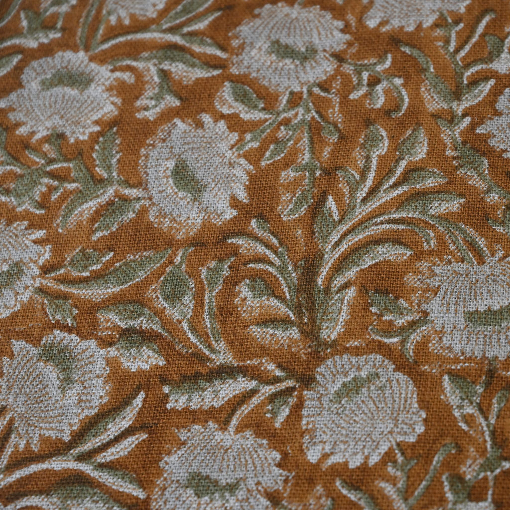 Elise Warm Linen Block Print Pillow Cover