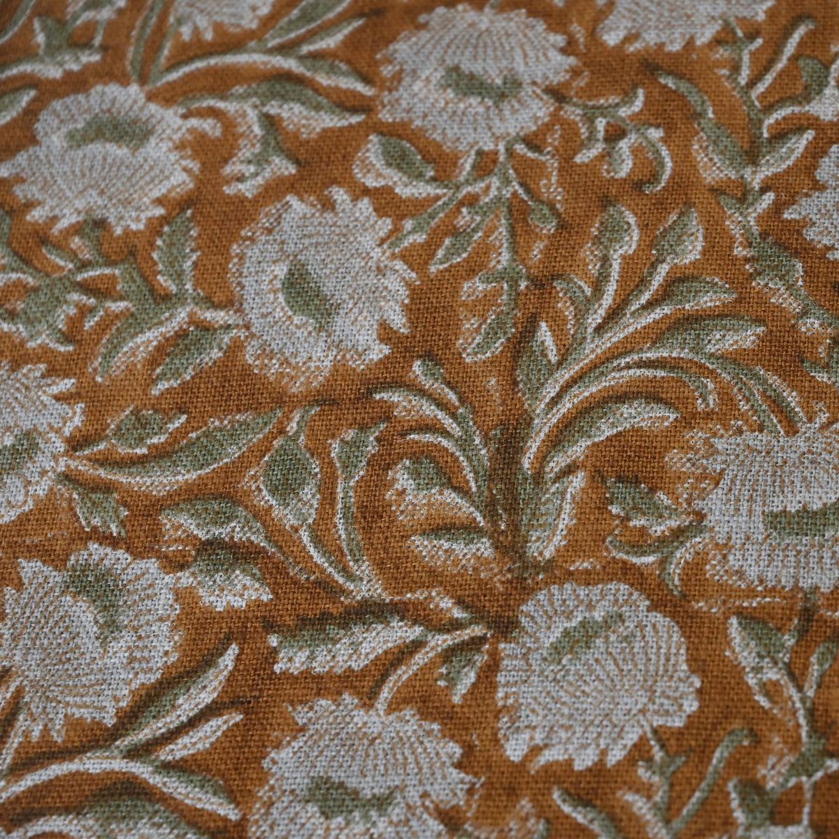 Elise Warm Linen Block Print Pillow Cover