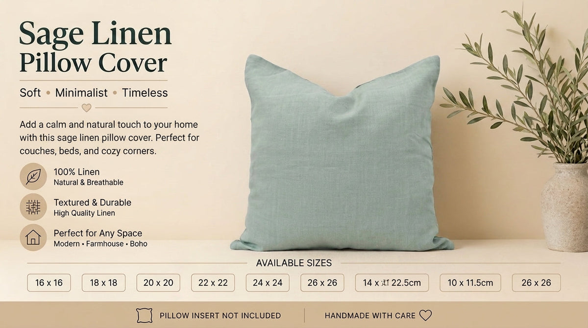 Nalo Gray solid Linen  Pillow Cover