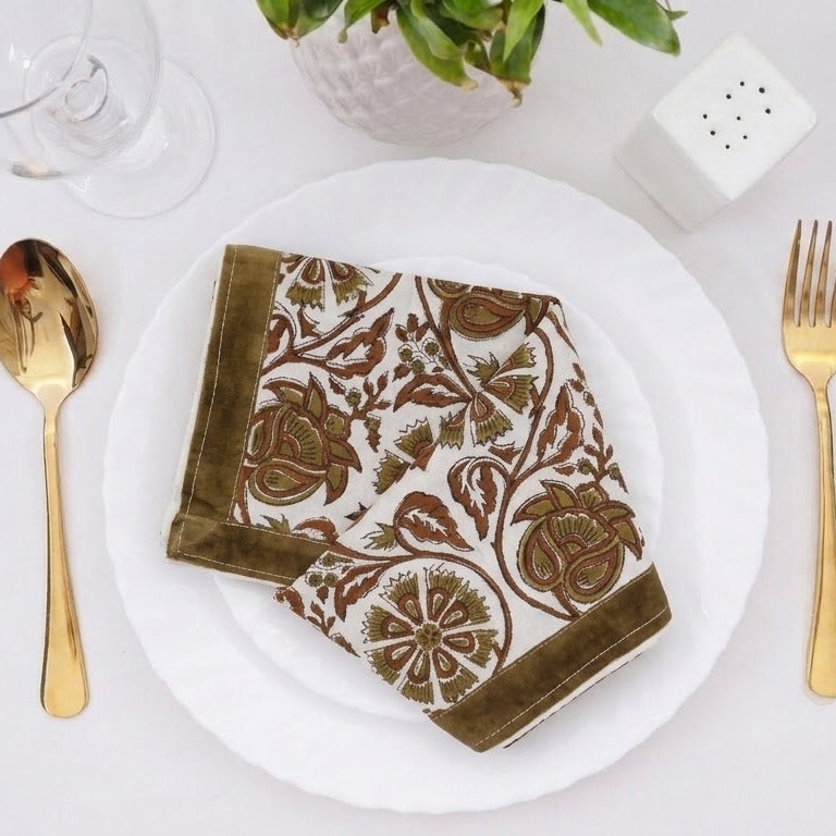 Moss Green Medallion Table Napkin