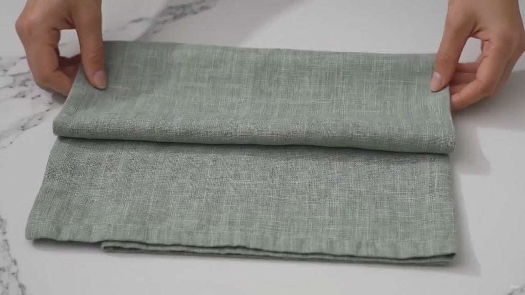 Mossmere Sage Green Solid Linen Napkins