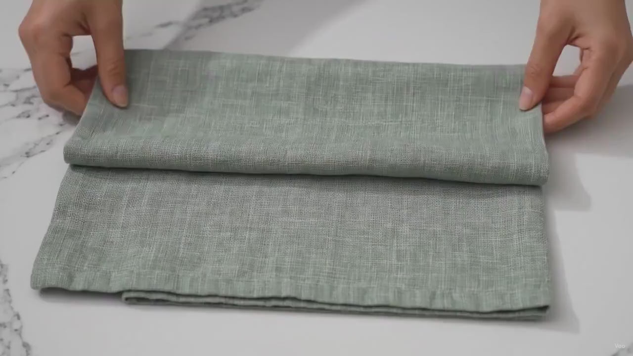 Mossmere Sage Green Solid Linen Napkins